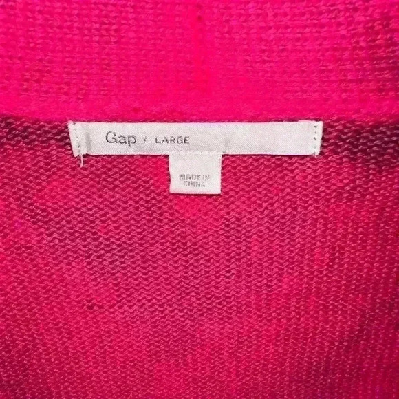 Gap Women's L Hot Pink Draped Open Front Cardigan Sweater - Picture 3 of 4